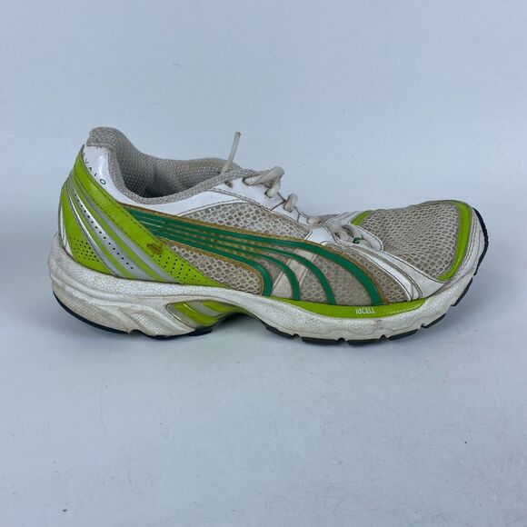 Puma Levaio IdCell Running Shoes Women Size 6.5 White Green Mesh Low Top Lace Up - Picture 9 of 10